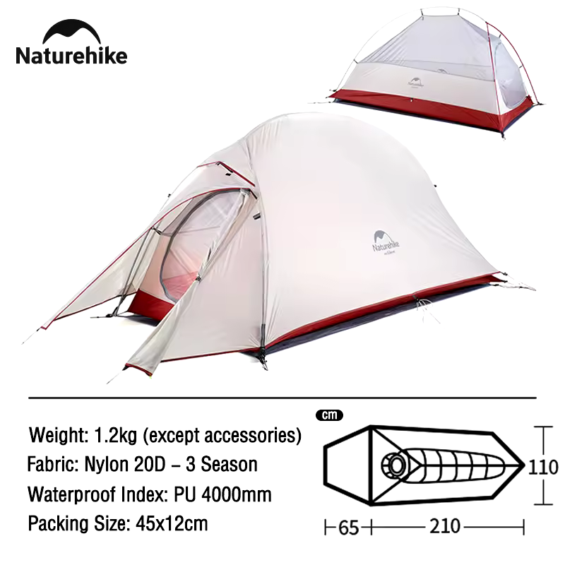 TWO HARES™ Camping Tent Ultralight Portable 1 Person