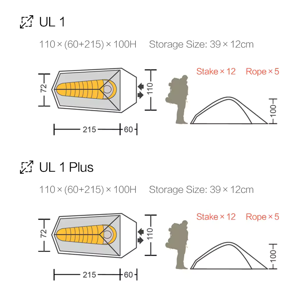 TWO HARES™ Tent Ultralight Lightweight 1-2 Persons