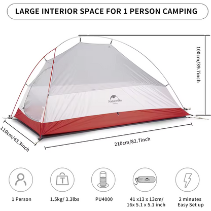 TWO HARES™ Camping Tent Ultralight Portable 1 Person