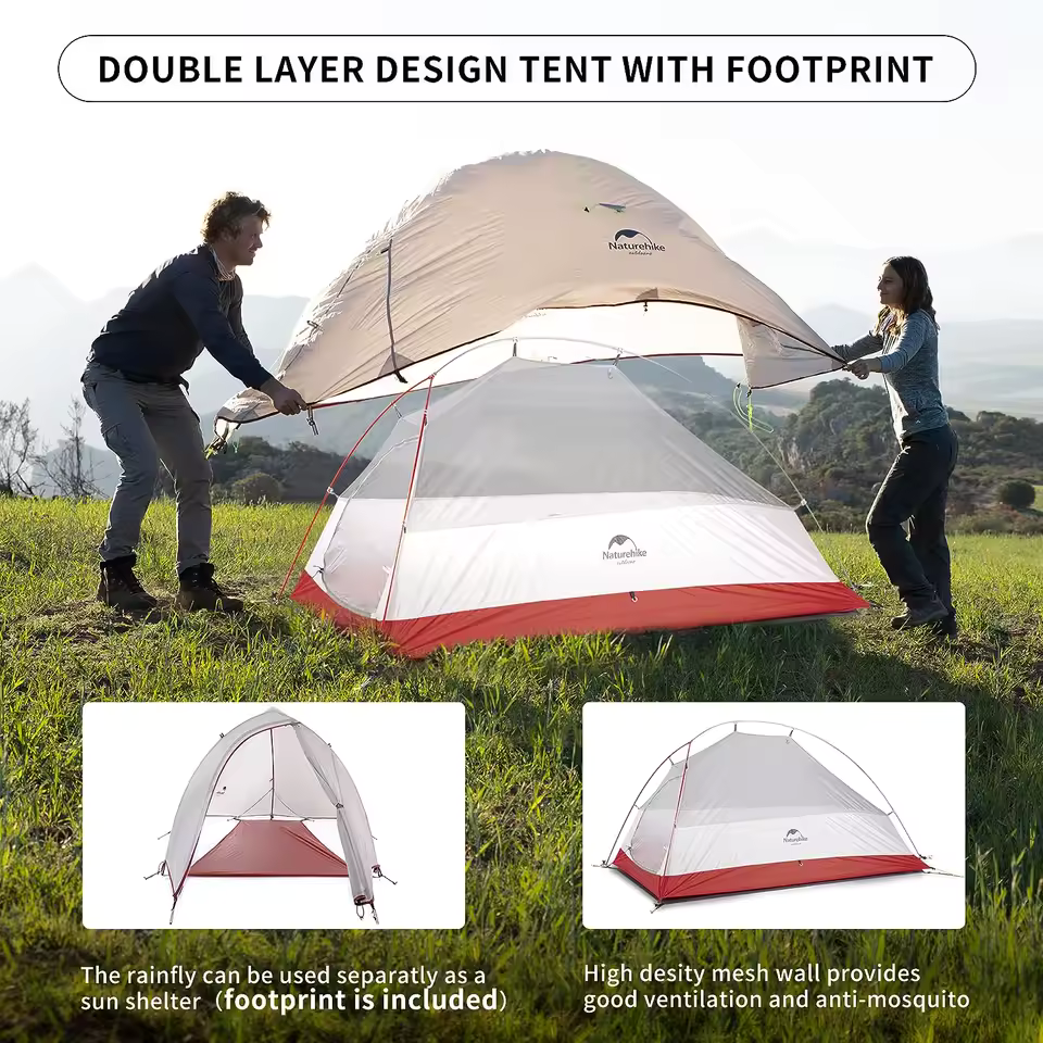 TWO HARES™ Camping Tent Ultralight Portable 1 Person