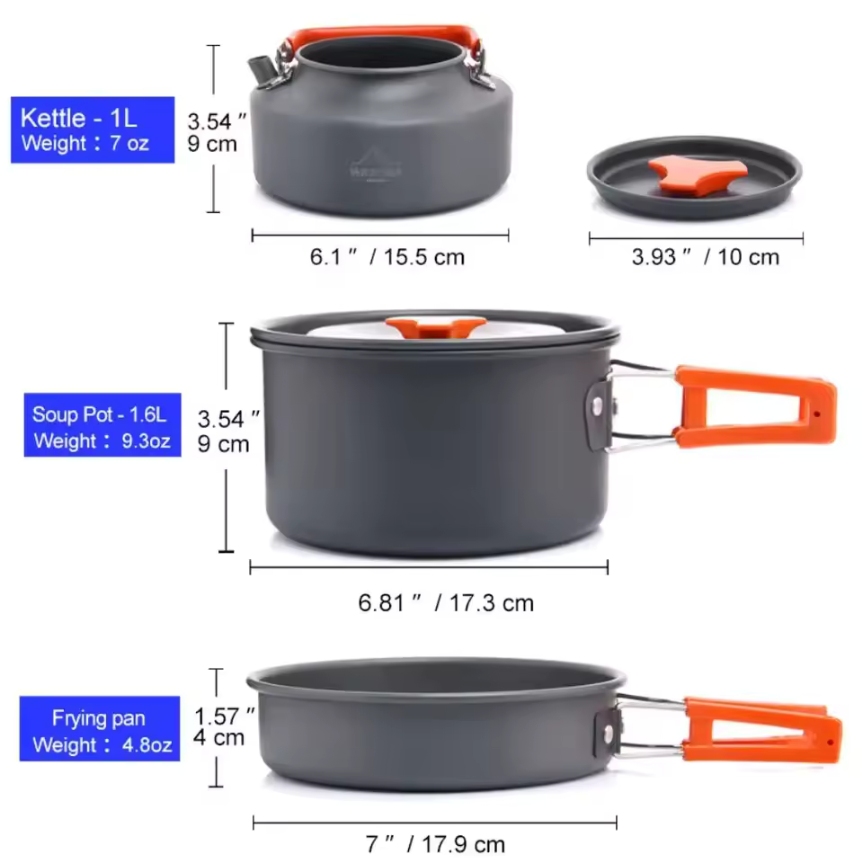 TWO HARES™ Outdoor Cookware Set Pots