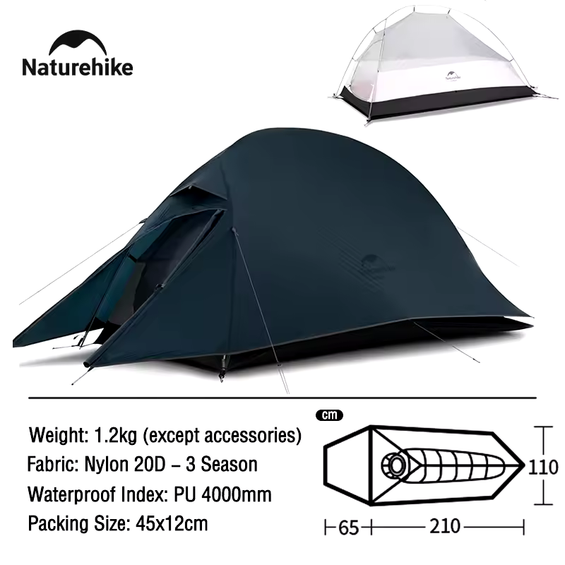 TWO HARES™ Camping Tent Ultralight Portable 1 Person